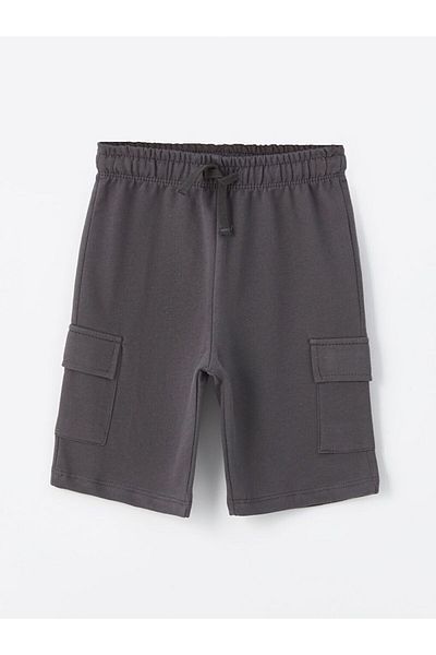 LC Waikiki Anthracite Basic Baby Boy Shorts with Elastic Waist
