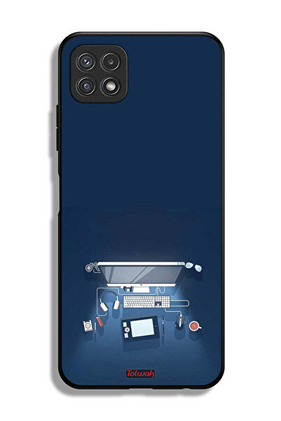 Tolwak غطاء حماية لهاتف Samsung Galaxy A22 5G بتصميم فني على شكل مكتب كمبيوتر