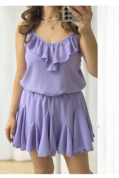 GLAMSI Women's Set Tank Top + Skirt with Integrated Shorts