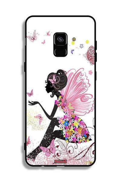 Tolwak غطاء حماية لهاتف Samsung Galaxy A8 Plus (2018) بتصميم فتاة الفراشة