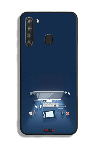 Tolwak غطاء حماية لجهاز سامسونج جالكسي A21 - فن مكتب الكمبيوتر