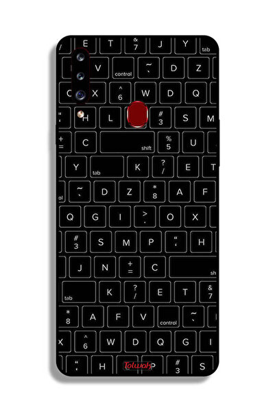 Tolwak غطاء حماية لهاتف Samsung Galaxy A20s بنمط مفاتيح لوحة المفاتيح العشوائية