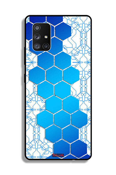 Tolwak غطاء حماية لهاتف سامسونج جالاكسي A71 5G بنمط شبكات أيقونات سداسية الأضلاع