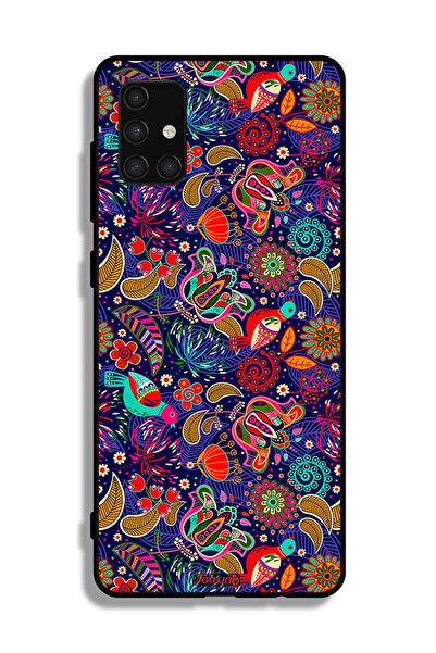 Tolwak غطاء حماية لهاتف سامسونج جالاكسي A71 4G بنقشة طيور وأوراق زهور ملونة