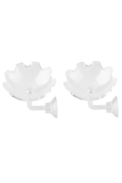 OEM Set 2 hrănitori pentru acvariu Sprießen, acrilic/silicon, transparent, 3 x 3 x 6 cm