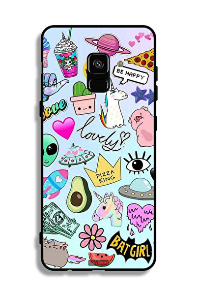 Tolwak غطاء حماية لهاتف Samsung Galaxy A8 Plus (2018) بملصقات جميلة