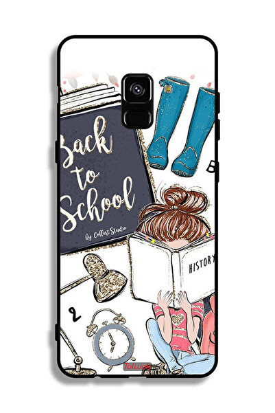 Tolwak غطاء حماية لهاتف Samsung Galaxy A8 Plus (2018) بتصميم فتاة مدرسية تقرأ...