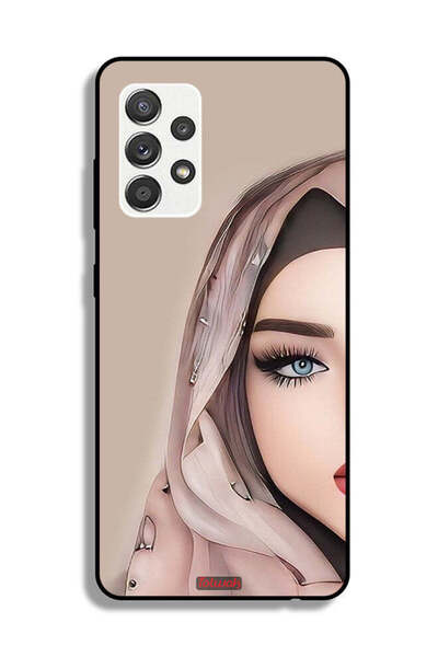 Tolwak Samsung Galaxy M32 5G Protective Case Cover Half Face Girl Art