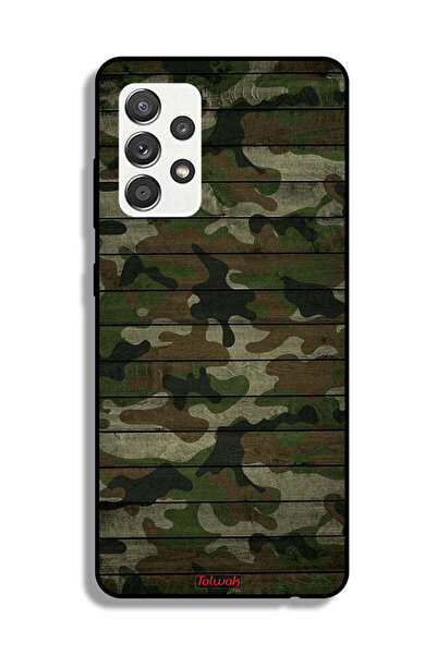 Tolwak Samsung Galaxy M32 5G Protective Case Cover Camouflage Wooden Pattern