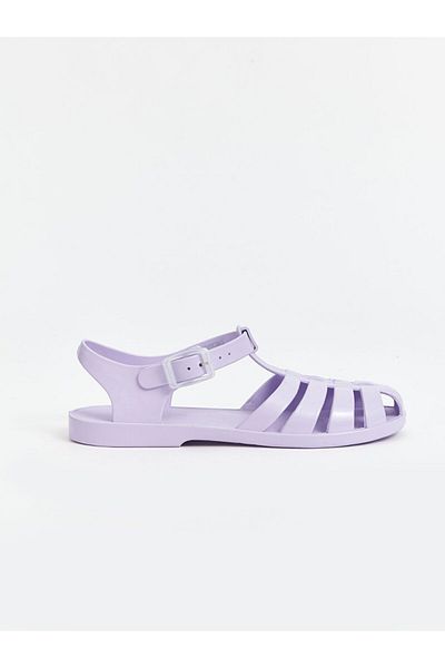 LC Waikiki Lilac Women's Beach Sandals with Closed Front Buckle Detail