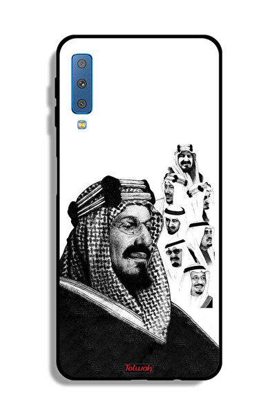 Tolwak غطاء حماية لهاتف سامسونج جالاكسي A7 (2018) - ملصق فني أبيض وأسود لملوك...