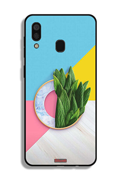 Tolwak غطاء حماية لهاتف سامسونج جالكسي A20 بنمط أوراق تجريدية