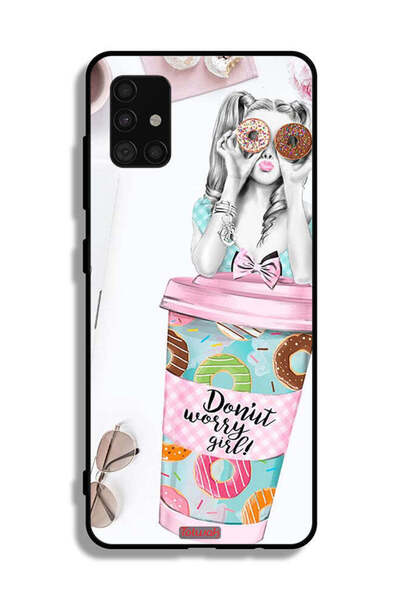 Tolwak غطاء حماية لهاتف سامسونج جالاكسي A51 4G بتصميم فتاة دونات ووري