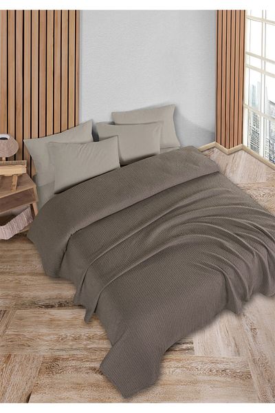 HomeBerry Mystic Light Brown Single Pique Set 160 X 230 cm