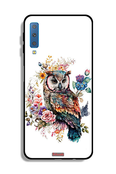 Tolwak غطاء حماية لهاتف Samsung Galaxy A7 (2018) بتصميم بومة فنية تجريدية