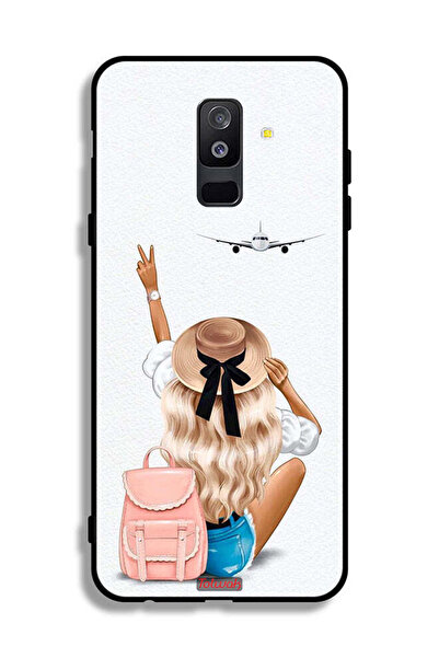 Tolwak غطاء حماية لهاتف Samsung Galaxy A6 Plus (2018) بتصميم فتاة تحب السفر