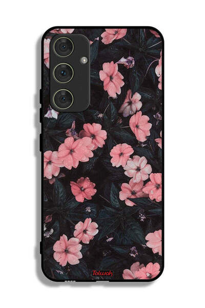 Tolwak غطاء حماية لهاتف سامسونج جالاكسي A54 5G - لون الخوخ والورود الصغيرة