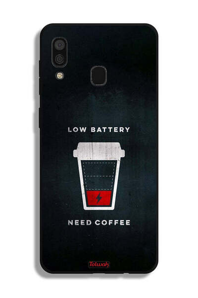 Tolwak غطاء حماية لهاتف Samsung Galaxy A30 - بطارية منخفضة - تحتاج إلى قهوة