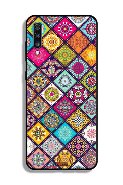 Tolwak غطاء حماية لهاتف سامسونج جالاكسي A70 بنقشة مربعات ماندالا