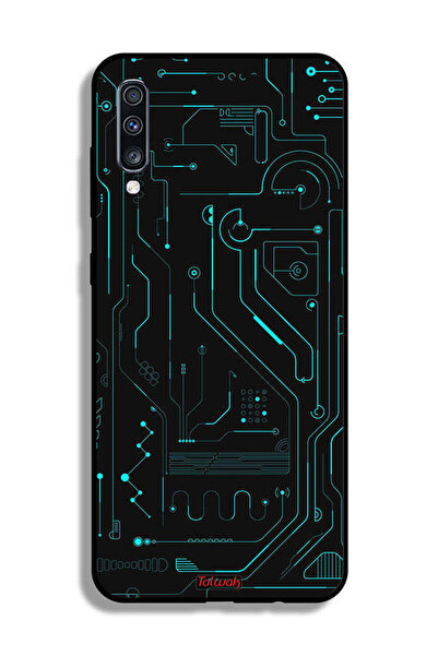 Tolwak غطاء حماية لهاتف سامسونج جالكسي A70 - دوائر فنية رقمية - شاشة متعددة