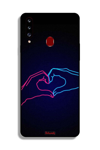 Tolwak Samsung Galaxy A20s Protective Case Cover Touching Hand Making Heart