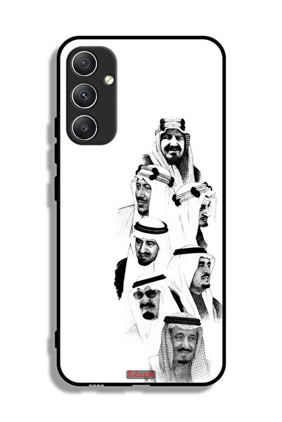 Tolwak غطاء حماية لهاتف سامسونج جالكسي A34 5G، فن ملوك السعودية، أبيض وأسود