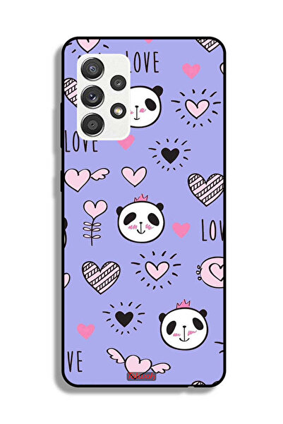 Tolwak Samsung Galaxy M32 5G Protective Case Cover Love And Panda Doodle