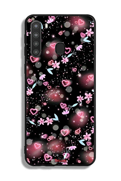 Tolwak غطاء حماية لهاتف سامسونج جالكسي A21 بنقشة قلوب وأزهار صغيرة