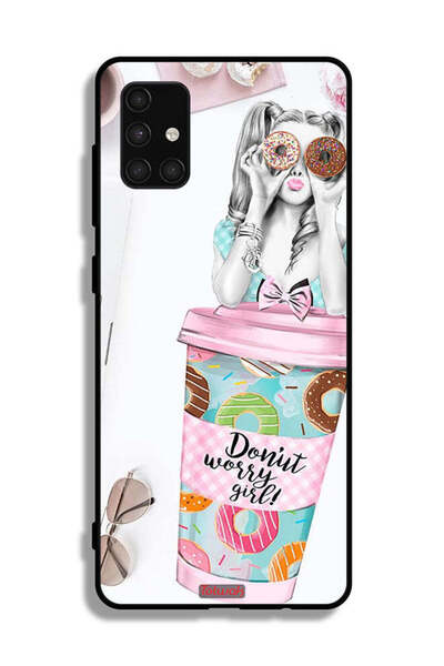 Tolwak غطاء حماية لهاتف سامسونج جالاكسي A71 4G بتصميم فتاة دونات ووري