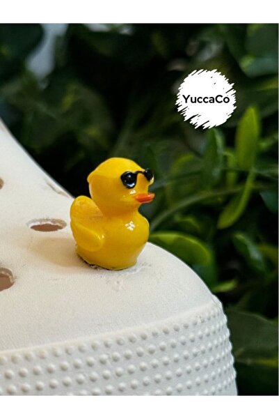 Crocs Gözlüklü Ördek 3D Terlik Süsü/Üç Boyutlu Ördekli Terlik Charmı/Jibbitz
