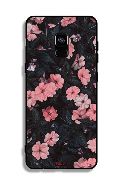Tolwak غطاء حماية لهاتف سامسونج جالاكسي A8 بلس (2018) - لون الخوخ والورود الص...