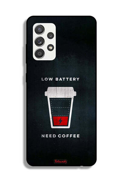 Tolwak Samsung Galaxy M32 5G Protective Case Cover Low Battery Need Coffee