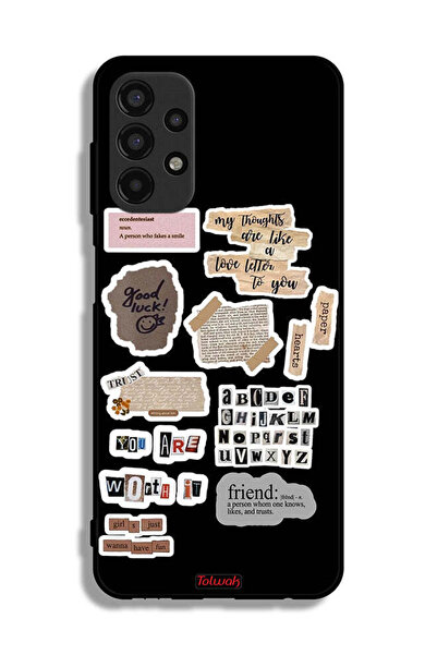 Tolwak غطاء حماية لهاتف سامسونج جالاكسي A13 4G، ملصقات اقتباسات الحظ السعيد