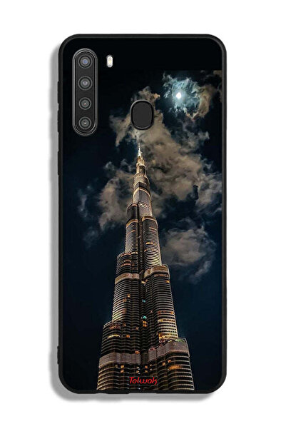Tolwak Samsung Galaxy A21 Protective Case Cover Burj Khalifa In Night