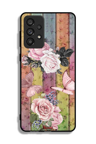Tolwak Samsung Galaxy A73 5G Protective Case Cover Peach Butterflies And Roses