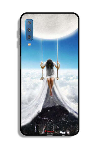 Tolwak غطاء حماية لهاتف Samsung Galaxy A7 (2018) بتصميم فن مدينة الغيوم القمرية