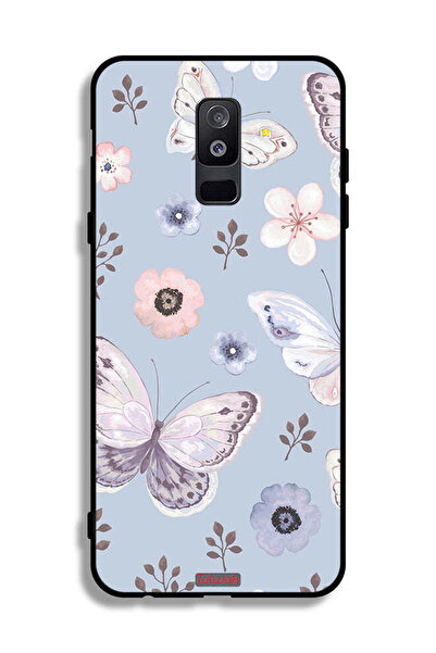 Tolwak غطاء حماية لهاتف سامسونج جالكسي A6 بلس (2018) بنقشة فراشات وزهور