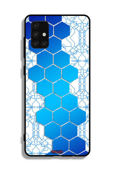 Tolwak غطاء حماية لهاتف سامسونج جالاكسي A71 4G بنمط شبكات أيقونات سداسية الشكل