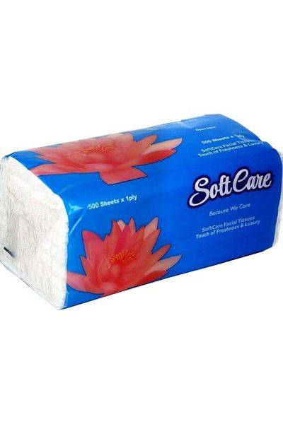 Soft Care SET OF 5 (500) SHEET SOFT & LUXURIOUS FACIAL TISSUE