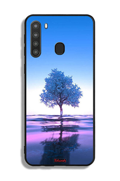 Tolwak غطاء حماية لهاتف سامسونج جالاكسي A21 بتصميم شجرة نيون وانعكاس مائي فني...