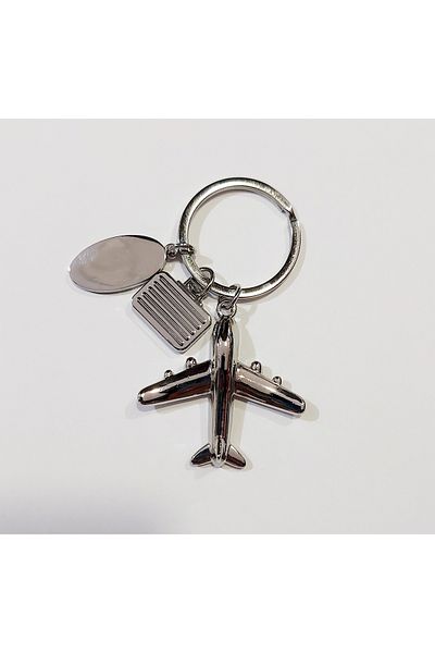 Havacı Uçuş Dünyası Metal Airplane Keychain with 4 Motors