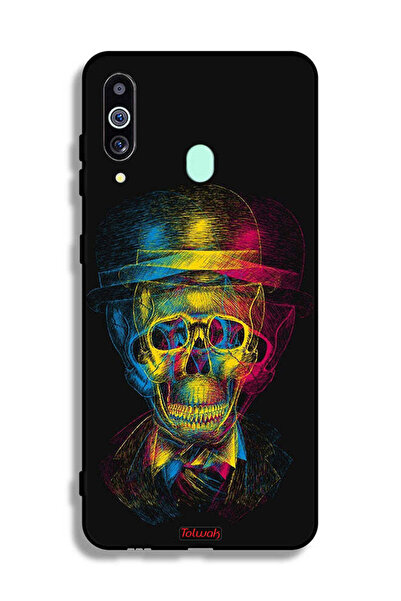 Tolwak غطاء حماية لهاتف سامسونج جالاكسي M40 بتصميم جمجمة وقبعة ملونة وفن خيالي