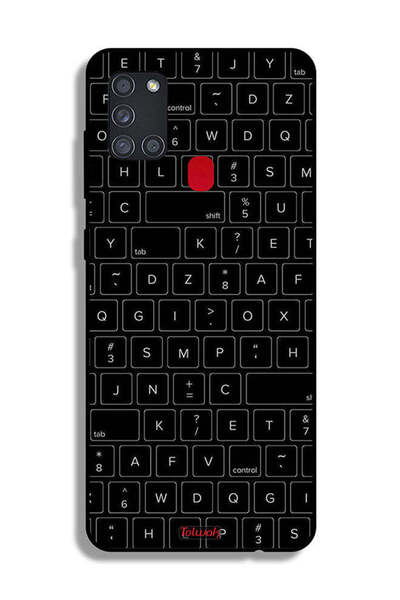 Tolwak غطاء حماية لهاتف Samsung Galaxy A21s بنمط مفاتيح لوحة المفاتيح العشوائية