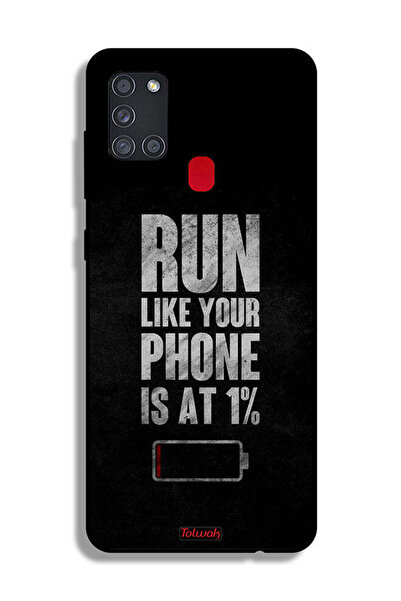 Tolwak غطاء حماية لهاتف Samsung Galaxy A21s، اركض كما لو أن هاتفك يعمل بنسبة 1%