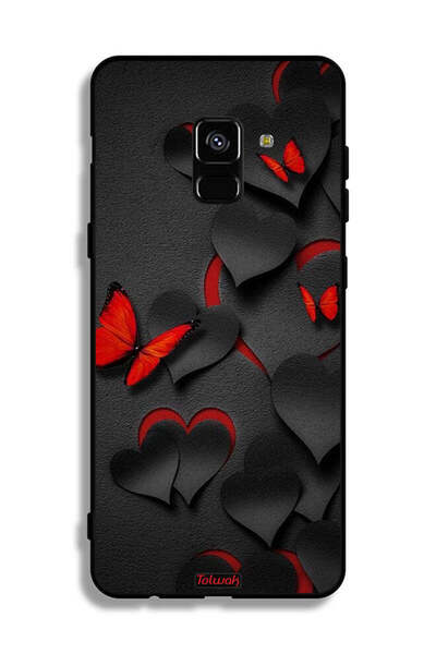 Tolwak غطاء حماية لهاتف Samsung Galaxy A8 Plus (2018) بنقشة قلوب وفراشات