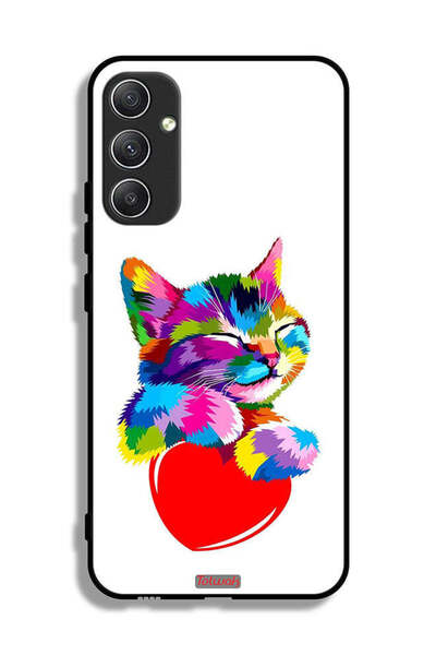 Tolwak Samsung Galaxy A34 5G Protective Case Cover Colourful Kitten