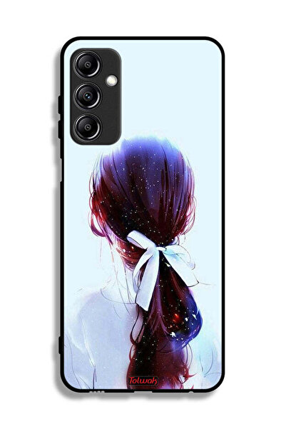 Tolwak غطاء حماية لهاتف Samsung Galaxy A14 5G مع ربطة شعر وفن فتاة مع رباط شعر