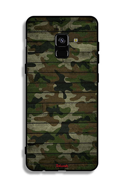 Tolwak غطاء حماية لهاتف Samsung Galaxy A8 Plus (2018) بنمط خشبي مموه