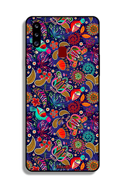 Tolwak غطاء حماية لهاتف سامسونج جالكسي A20s بنقشة طيور وأوراق زهور ملونة