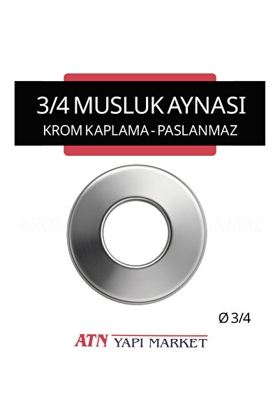 LÜXPAR 3/4 Bas Musluk Aynası – Krom Kaplama Paslanmaz Tesisat Rozeti